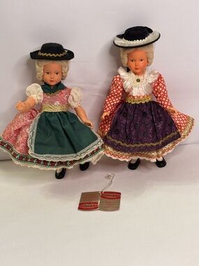 Schmidt Vintage West Germany Dolls Traditional Dress (Set of 2)